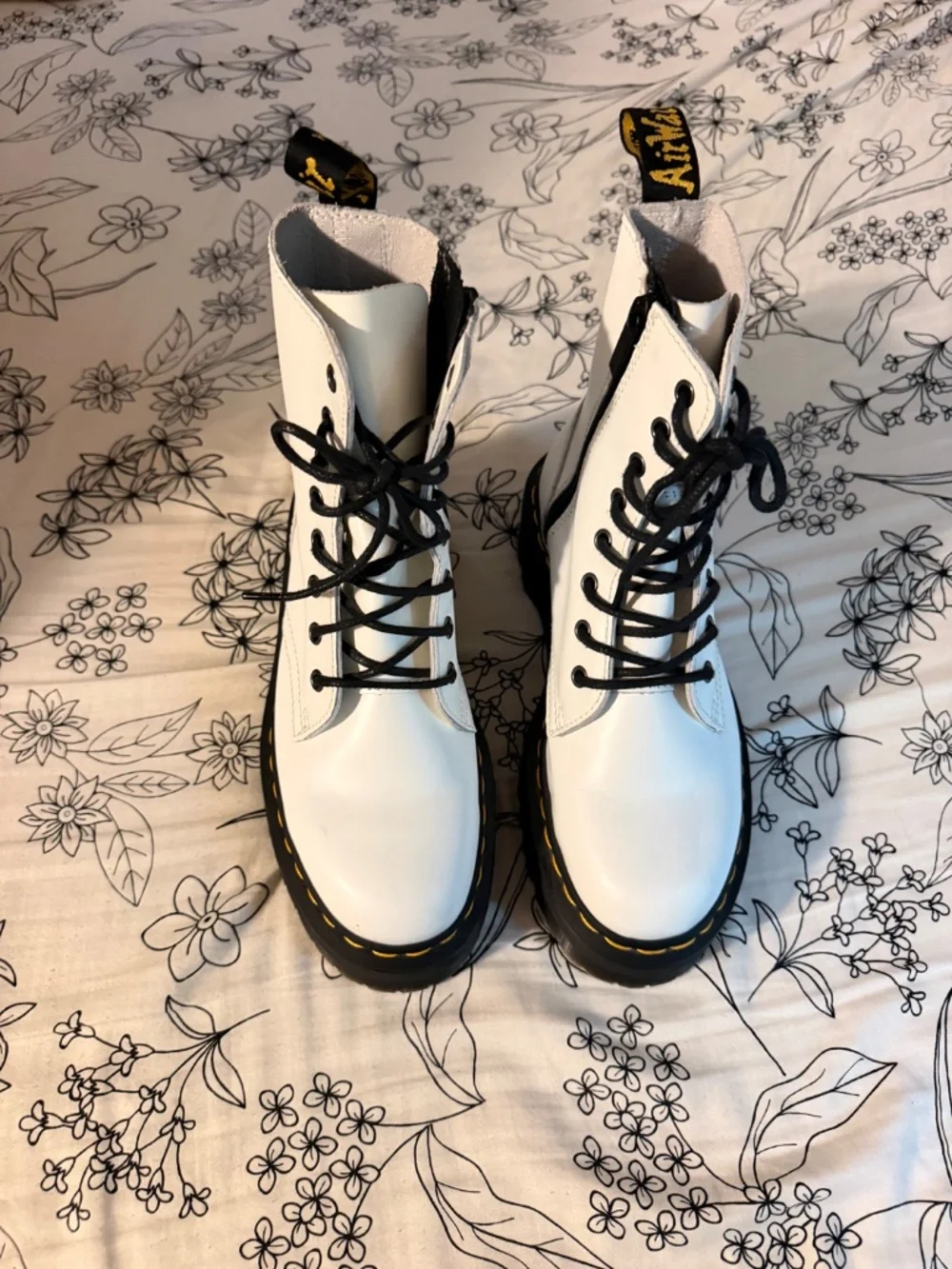 Dr. Marten White Platform Lace up Boot